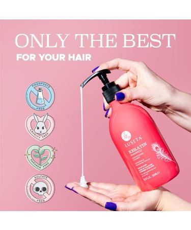Luseta Keratin Shampoo for Dry Damaged Hair Smoothing & Nourishing Formula for Color Treated Hair | 16.9 Oz - Shop Now - Buy Online on SooperMarket.com