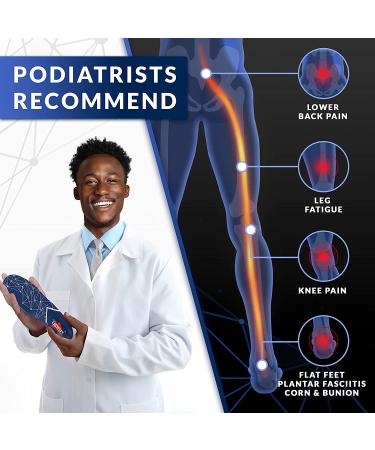 Orthotic Work Insoles | Anti-Fatigue Medium Arch Support | Plantar Fasciitis Relief | Blue Men 11-12.5/Women | Standing All Day Comfort - Buy Online on SooperMarket.com
