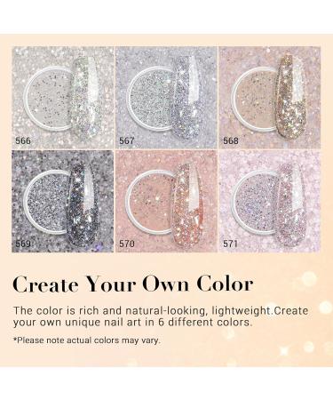 AZUREBEAUTY Dip Powder Nail Set - 6 Colors Glittery Chrome Dipping Powder Kit for Perfect Manicure - No Nail Lamp Needed - Buy Online on SooperMarket.com
