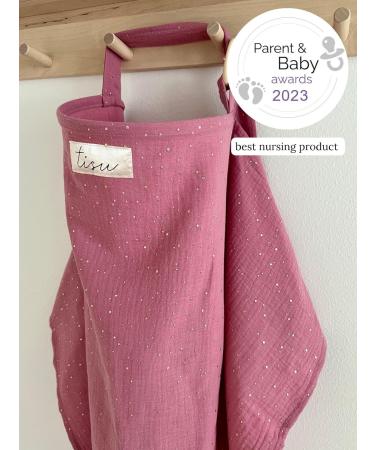 Nursing Cover for Baby Breastfeeding & Pumping | Multi-Use Car Seat Stroller Cover | Organic Muslin Cotton | TISU Mauve Pink - Buy Online on SooperMarket.com