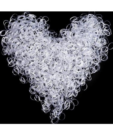500 pieces Elastic hair tie ellolife durable mini hair bands rubber bands made of soft rubber (3 mm) for children hair braids wedding hairstyle small dreadlocks and more (transparet) 500 pieces transparet