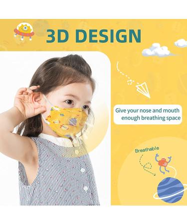 Kids Disposable Face Mask 30 Pack - Individually Wrapped 4-Ply Safety Masks for Boys and Girls (Aged 4-12) - Dinosaur Mix Colors - Buy Online on SooperMarket.com
