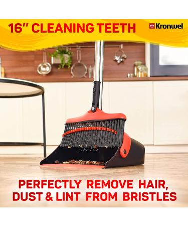 Long Handle Broom and Dustpan Set - Kitchen and Lobby Cleaning Combo - Red - Buy Online on SooperMarket.com