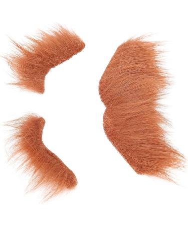 Mustaches Eyebrow Set Self Adhesive Fake Beard and Fake Eyebrow Set False Facial Hair Costume Accessory for Adults Brown - Buy Online on SooperMarket.com