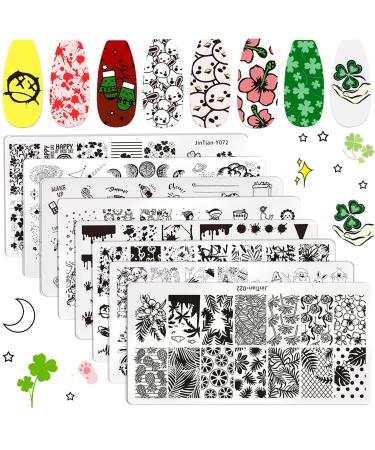 Nice Needed Fireworks NailArt stamps 6 pieces of animal nail stamp templates for nail art equipment starry sky design nail plate Nail Art Tools