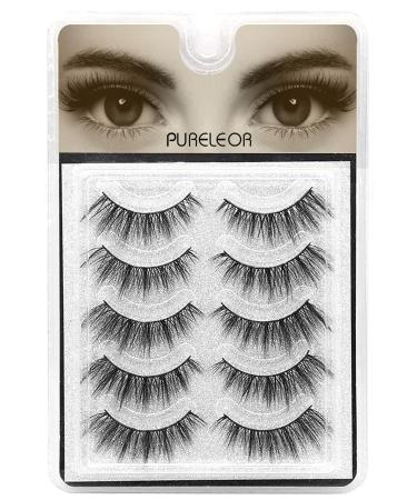 3D eyelashes false eyelashes natural look handmade artificial eyelash fluffy lashes reusable multipack (5 pairs) 1 piece (1 Pack)