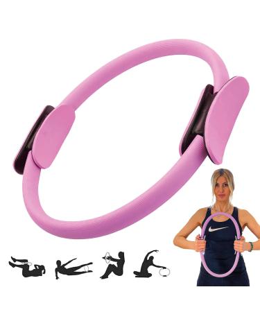 Winch Pilates Ring Pro |Premium quality with soft padding anti-slip handle |Resistance ring for full body training yoga and physiotherapy |Fitness device for home training and studio workout Pink