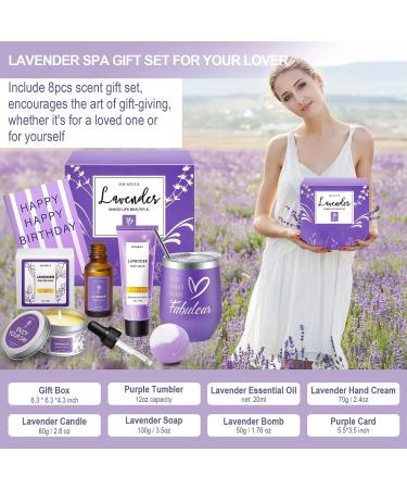 Birthday Gifts for Women Best Friends Spa Gifts Baskets for Female Unique Bath and Body Works Gifts Set Lavender Self Care Gifts Purple Relaxing Inspirational Gifts for Mom Grandma Teacher - Buy Online on SooperMarket.com