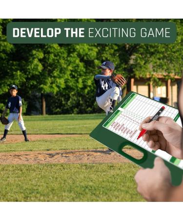 Baseball Coaches Dry Erase Board 15x10.5 - Double Sided Lineup Board with Markers | Coaching & Scorekeeping Equipment - Buy Online on SooperMarket.com