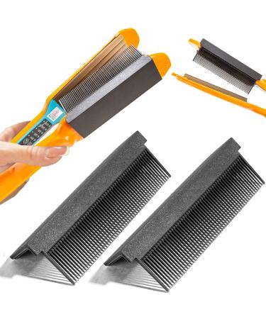 Barber Straightening Comb Attachmentm for Flat Iron Hair Straightener Comb Accessories Attaches to Flat Iron for Low and high Temperature Professional or Home Use Styling Comb for Hair Stylist Tool (Black&Black)