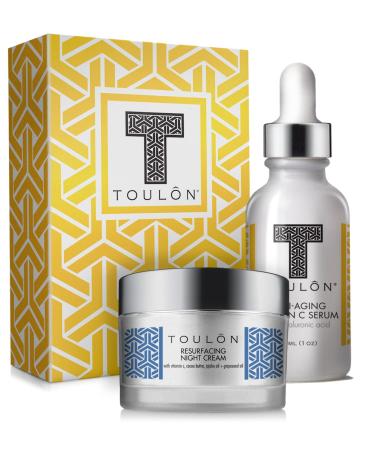 Vitamin C Anti Aging Skin Care Kits Women Beauty Gifts: Vitamin C Serum with Hyaluronic Acid and Vit C Moisturizer for Face for Night & Day Gift Set Kit