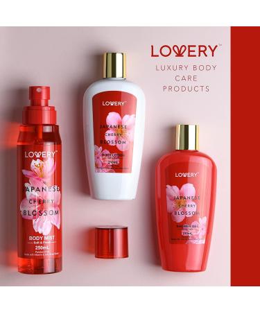 Japanese Cherry Blossom Bath and Body Gift Set - Spa Essentials for Men & Women | Natural Extracts Vitamin E & Shea Butter | Travel Self Care Kit - Buy Online on SooperMarket.com