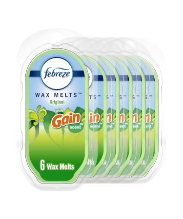 Febreze Wax Melts, Wax Melt Warmer Cubes,  Wax Warmer Cubes, Gain Original Scent, 6 packs, 6 cubes each, Air Freshener