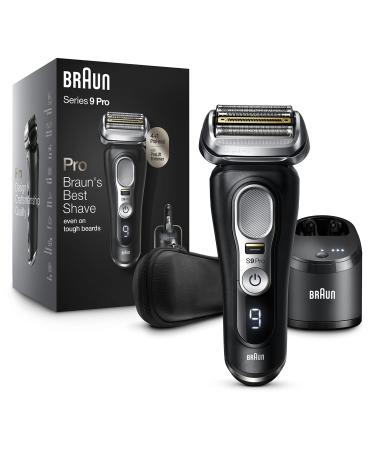 Braun Electric Razor, Waterproof Foil Shaver for Men, Series 9 Pro 9460cc, Wet & Dry Shave, With ProLift Beard Trimmer for Grooming, 5-in-1 Cleaning & Charging SmartCare Center Included, Atelier Black