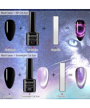 MIZHSE 9D Cat Eye Gel Nail Polish Set - Chameleon Magnetic Gel - Aurora Snowlight - Soak Off UV LED - 10pcs Collection 2 - Buy Online on SooperMarket.com