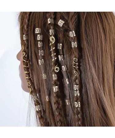 CUHZA 28 Pieces Dreadlock Beads Spiral Hair Clips Rings Hair Jewelry Hair Jewelry Braids Hair Beads Hair Rings Hair Spirals Unisex (Gold) - Buy Online on SooperMarket.com
