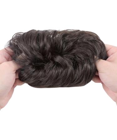Thick Messy Curly Hair Bun Extension | Synthetic Updo Scrunchie - Brown 45g Reddish Brown - Buy Online on SooperMarket.com
