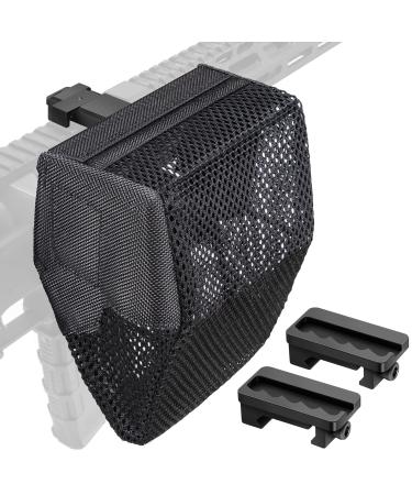 CVLIFE Pic Rail Brass Catcher Tactical Heat Resistant Mesh Shell Catcher Quick Release Casing Catcher Zipper Bottom Brass Collector for Picatinny Mountable Quickly Unload