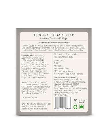 Buy Forest Essentials Luxury Sugar Soap - Madurai Jasmine & Mogra 125g | International Shipping Available - Buy Online on SooperMarket.com