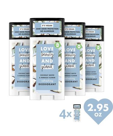 Love Beauty And Planet Deodorant Coconut & Mimosa Flower 2.95 Oz - Pack of 4 - Buy Online on SooperMarket.com