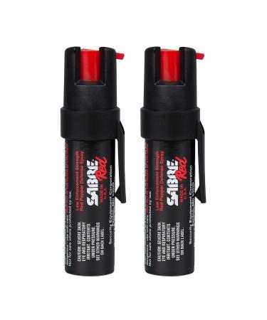 SABRE RED Compact Pepper Spray with Clip  Maximum Police Strength OC Spray with UV Dye, 10-Foot (3 m) Range, 35 Bursts, Quick Access Belt Clip  Small and Easy to Carry On-The-Go Black, 2-Pack