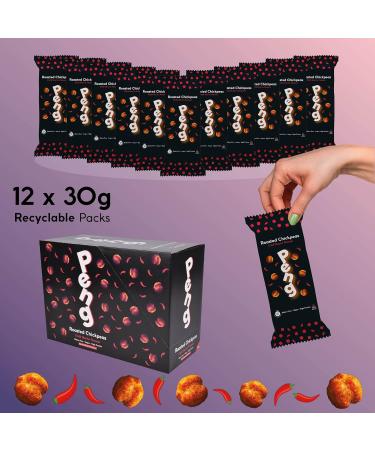 Peng Roasted Chickpeas Snack (12 x 30g) - Chilli Nacho Flavor, High Protein Plant-Based Snack - Buy Online on SooperMarket.com