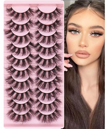 MilyBest 18mm Fluffy Cat Eye False Eyelashes - 10 Pairs | D Curl Volume Faux Mink Lashes for Natural Wispy Look - Pack A - Buy Online on SooperMarket.com