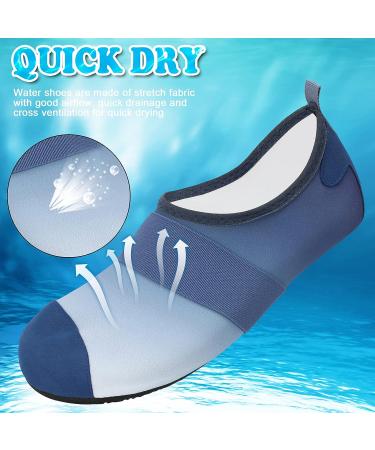 VIFUUR Water Shoes - Barefoot Aqua Socks for Yoga, Beach, Swim - Fogblue - Size 7.5-8.5 Women/6-7 Men - Buy Online on SooperMarket.com