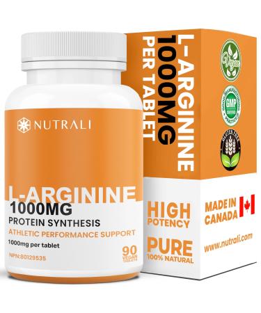 New 1000mg HIGH STRENGTH L Arginine Tablets - Pure Arginine Powder Powerful Nitric Oxide Supplement Boost Protein and Creatine Synthesis Stamina and Athletic Dominance Designed for Men requiring Peak Performance and Endurance Non-GMO Gluten-Free - 90 Vega