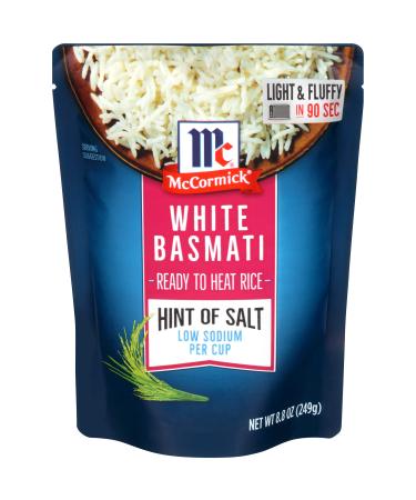 McCormick Hint of Salt White Basmati Ready to Heat Rice 8.8 oz (Pack of 6)