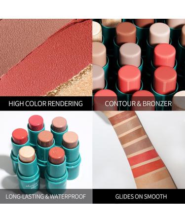 Vawolecy Contour Stick - Long-Lasting Cream Blush & Highlighter Bronzer Pen | Smooth Facial Illuminator (04# Shadow 1 Piece) - Buy Online on SooperMarket.com