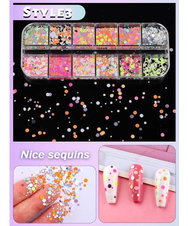 36 Color Nail Sequins - Kalolary 3D Nail Art Flakes Glitter Paillettes for Valentine s Day DIY Nail Decoration - Buy Online on SooperMarket.com
