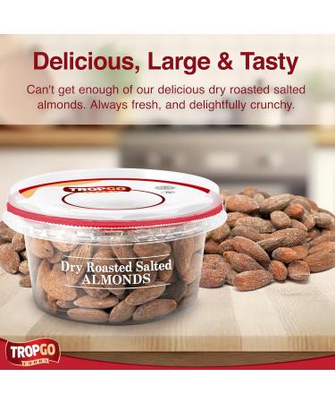 Tropgo Roasted Salted Almonds 180g Tub - Almond Nuts in Resealable and Recyclable Tub - Wholesome Trail Mix with Fibre Protein and Essential Minerals - Healthy Nuts for All Ages - Buy Online on SooperMarket.com