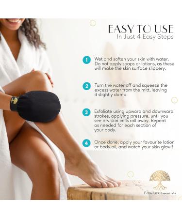 Eco-Lux Exfoliating Mitt - Deep Cleansing Body Scrub Glove for Soft Skin, Bath & Shower - Fake Tan Remover, Men & Women Skincare - Buy Online on SooperMarket.com