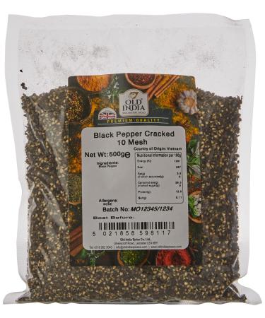 Old India Black Pepper Cracked 10 Mesh 500g 500 g (Pack of 1)