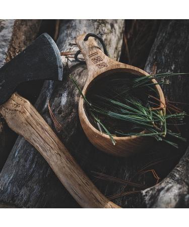 Berleben Dursten Lore Kuska 12oz Wood Camp Mug - Handcrafted Nordic Design with Paracord Lanyard - Lightweight & Durable for Camping & Bushcraft - Buy Online on SooperMarket.com