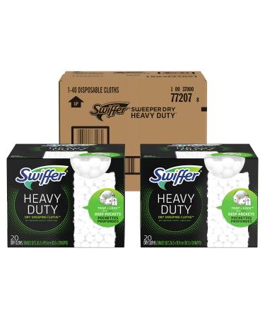 Swiffer Sweeper Heavy Duty Mop Pad Refills For Floor Mopping And Cleaning, All Purpose Multi Surface Floor Cleaning Product, 20 Count, 2 Pack Heavy Duty (20 Regular)