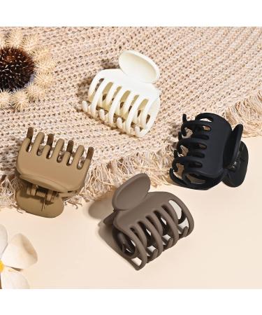 Small Claw Hair Clips for Thin Hair - 8pcs Matte Rectangle & Double Row Teeth Jaw Clips for Fine Hair - Buy Online on SooperMarket.com