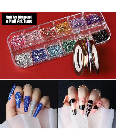 Teenitor Nail Art Kit with Glitter, Stickers, Brushes, Dotting Tool, Gems, Striping Tape - Perfect for Beginners - Buy Online on SooperMarket.com