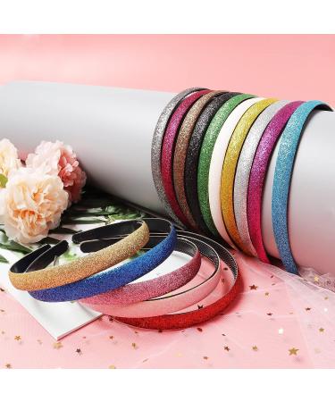 SBYURE 15-Piece Sparkly Plastic Headbands for Women - Colorful Glitter Hair Accessories - Buy Online on SooperMarket.com