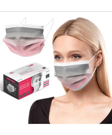 HARD 50 pieces Disposable Face Masks | Made in Germany | Type IIR & CE certified | Breathable Triple Layer - Filtration 99 78% | Elastic Earloops | Mouth Cover - Adults - Dusty Pink 50 Piece standard size (17 5 cm x 9 5 cm) Dusty Pink