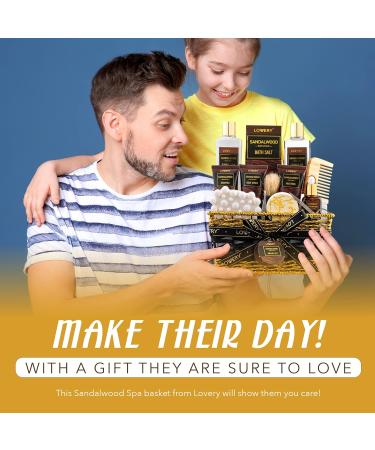 Men's 14Pc Sandalwood Bath Gift Set | Self Care Kit & Relaxing Grooming Basket - Perfect Gift for Dad Boyfriend Husband & Birthdays - Buy Online on SooperMarket.com