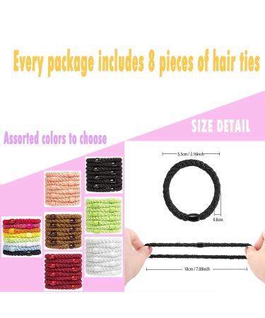AXEN 8PCS Elastic Hair Ties for Women Girls - Soft Cotton Bands for Thick and Curly Hair - Mixed Colors - Buy Online on SooperMarket.com