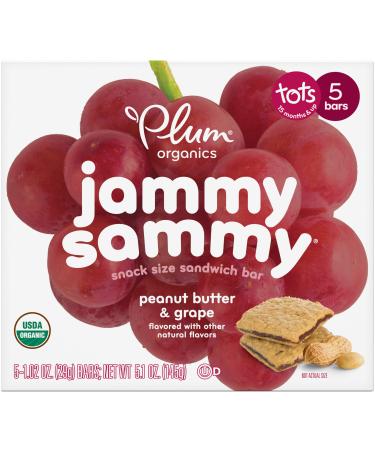 Plum Organics Jammy Sammy Peanut Butter & Grape 5 Bars 1.02 oz (29 g) Each