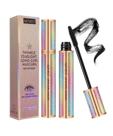 4D Silk Fiber Lash Mascara, Natural Waterproof Smudge-proof Mascara, Natural Thickening Lengthening Mascara No Clumping, No Smudging Lasting All Day & Easy to Remove 1 Count (Pack of 1)