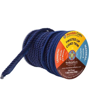 Mandala Crafts Twisted Lip Cord Trim - Navy Blue Sewing Piping for Pillows & Upholstery - Buy Online on SooperMarket.com