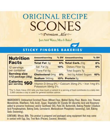 Sticky Fingers Bakeries English Scone Mix - Original Flavor, Easy to Make, Fresh Baked - Makes 12 Scones (2pk) - Buy Online on SooperMarket.com