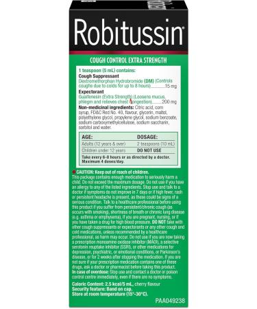 Robitussin Cough Control Extra Strength Cherry Flavor 100ml - Buy Online on SooperMarket.com