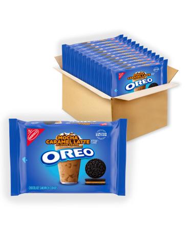 OREO Mocha Caramel Latte Chocolate Sandwich Cookies, Limited Edition, 12 - 12.2 oz Packs Mocha Latte 12.2 Ounce (Pack of 12)