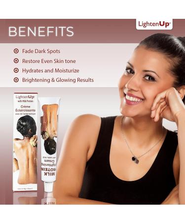 LightenUp Lactic Acid Cream 1.7 fl oz - Skin Brightening AHA Cream with Vitamin C & Shea Butter - Fade Dark Spots on Body - Buy Online on SooperMarket.com
